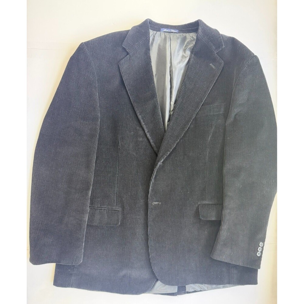 Vintage J.G. Hook Blazer Mens 46L Black Corduroy Sport Coat 2 Button Blazer